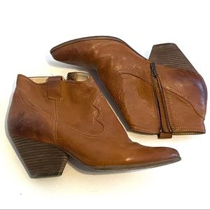 Frye reina leather ankle boots cognac size 11